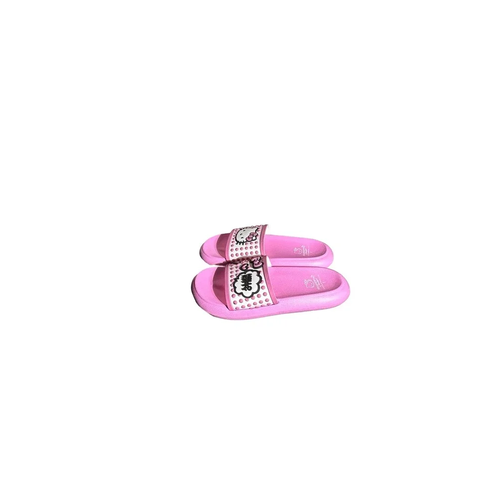 Sanrio Hello Kitty Pink Slide Sandals Women Size 9 Kawaii Graphic Slip On Shoes